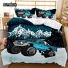 Engineering Vehicle Duvet Cover Set Polyester Bedding for Double Queen King Size Kids Boys Bedroom Decor