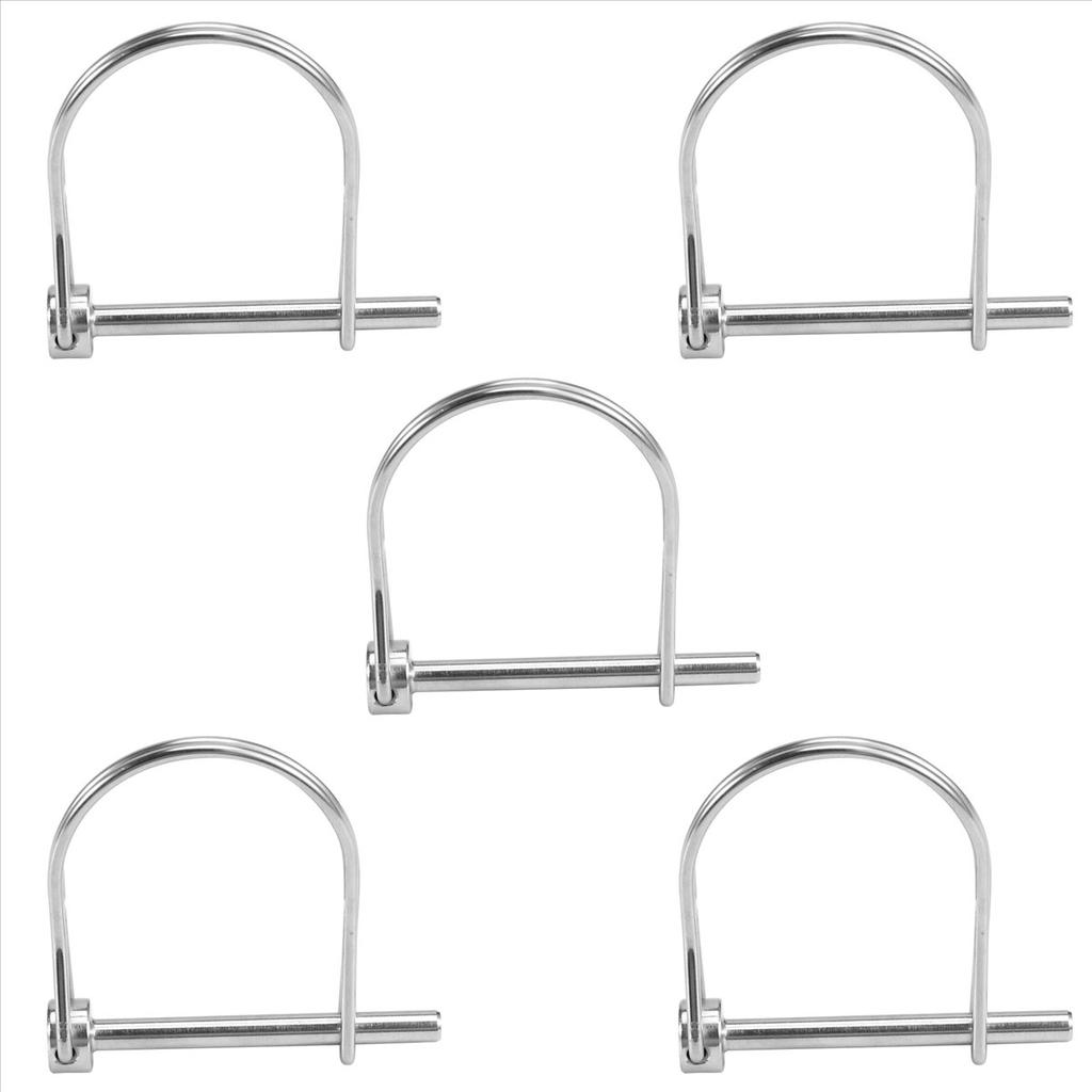 A89X 5PCS 4.8x50mm Steel Pin D Arch Wire Shaft Locking Lock Pin Safety Coupler Retainer Farm Trailers Cargo Boat Lawn Garden