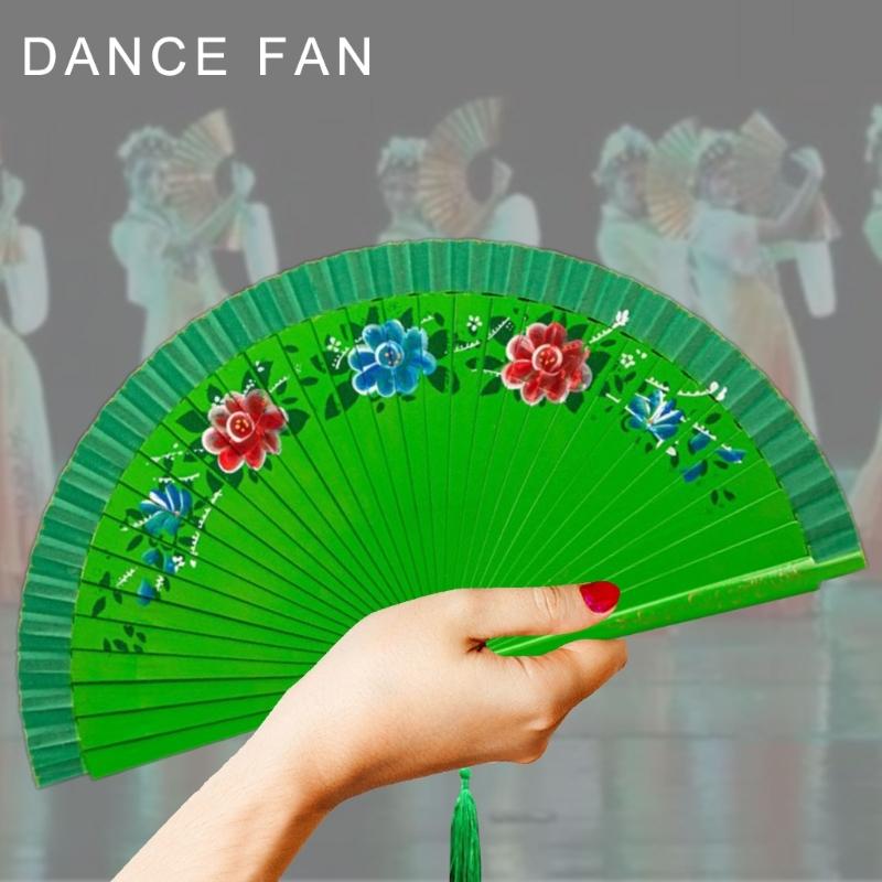 Ventaglio da Fan per Spettacoli Spagnoli, Ventaglio in Seta Double Face con Bellissimo Fiore Pieghevole per Varie Occasioni