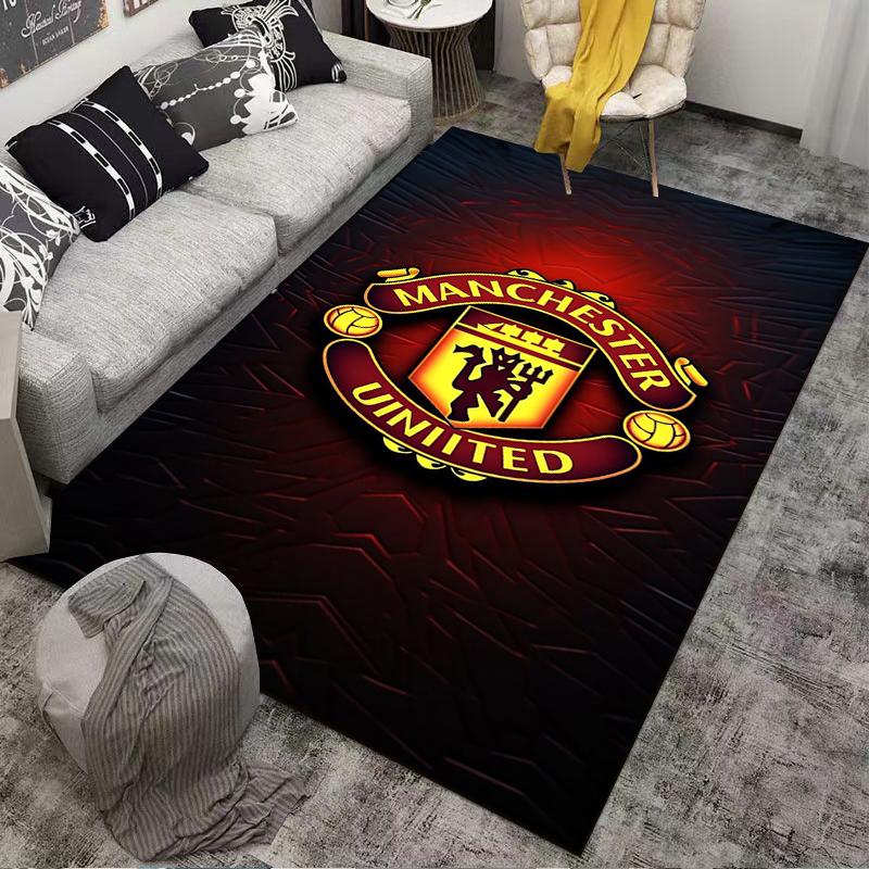 "Manchester United Logo Carpet, Red and Black Fan Home Decor Rug" Suitable for use as an anti-slip for living room bedroom sofas