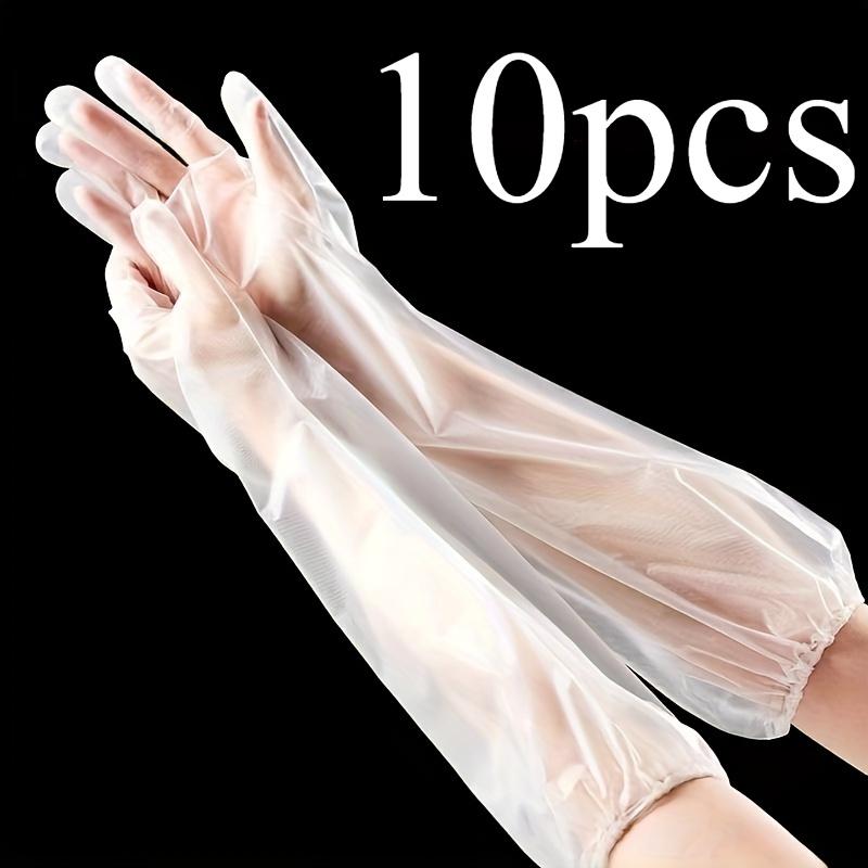 

10 шт. Очень длинные кухонные перчатки для уборки - Прочный ПВХ, Легкие и Высококачественные, Эргономичный дизайн для многоцелевого использования при мытье посуды