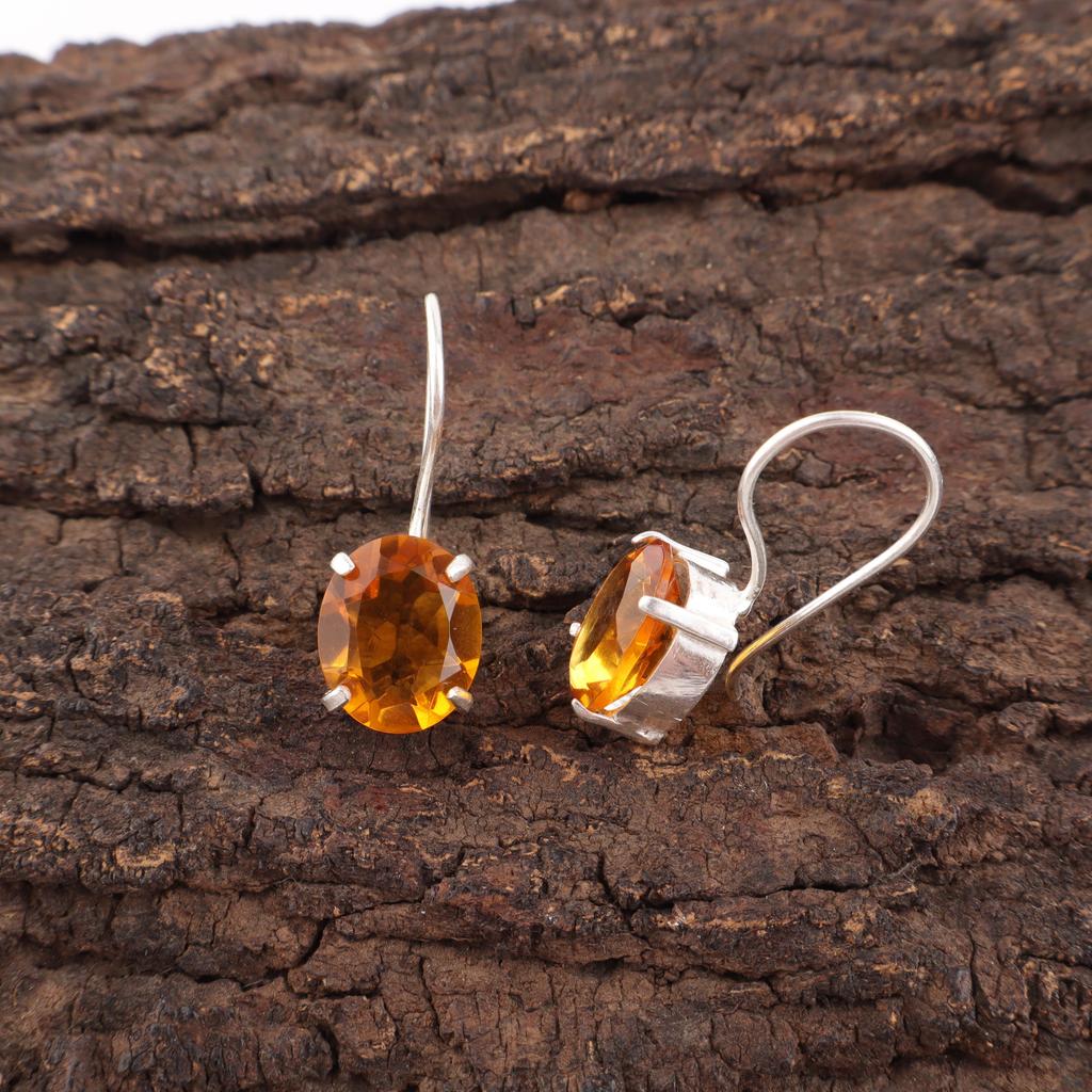 Attractive Citrine Earrings Gemstone Jewelry, 925 Solid Sterling Silver Earrings, Handmade Jewelry Birthstone Earrings, Gift For Love
