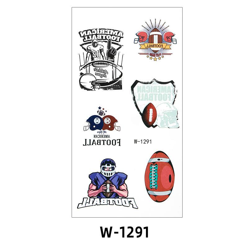 

Cartoon Tattoo Sticker Game Rugby Flag Party Tattoo Waterproof 75 * 140Mm (die)