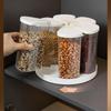 Rotatable Compartment Grain Storage Container, Detachable Airtight Moisture-Proof Food Jars for Kitchen