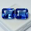 16 Ct Natural Ceylon Blue Sapphire CERTIFIED Emerald Cut Loose Gemstone Pair