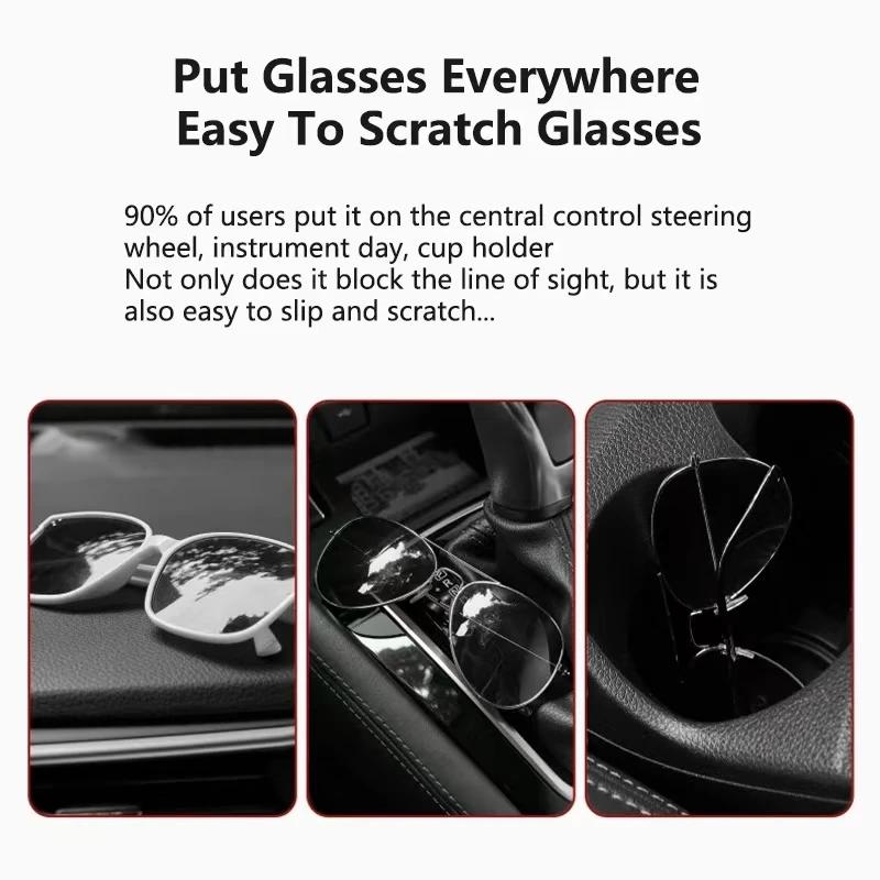 Car Glasses Case Universal Auto Sun Visor Holder Sunglasses Storage Box Clip Card Ticket Holder Leather Interior Accessories