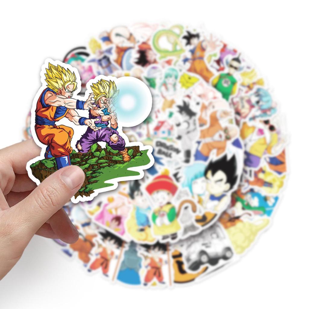 50 Dragon Ball Anime Character Stickers: Waterproof Decor for Suitcases, Phones, Computers, Guitars, and Notebooks.