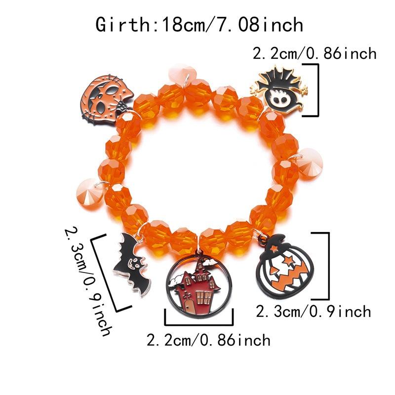 Halloween Funny Pumpkin Ghost Bracelet For Women Black Bat Spider Web Hat Metal Chain Bangles Hip Hop Punk Festival Jewelry Gift