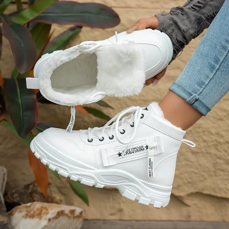 Warm Comfortable Women's Winter Snow Boots with Side Zipper and Fleece Lining Waterproof Shoes