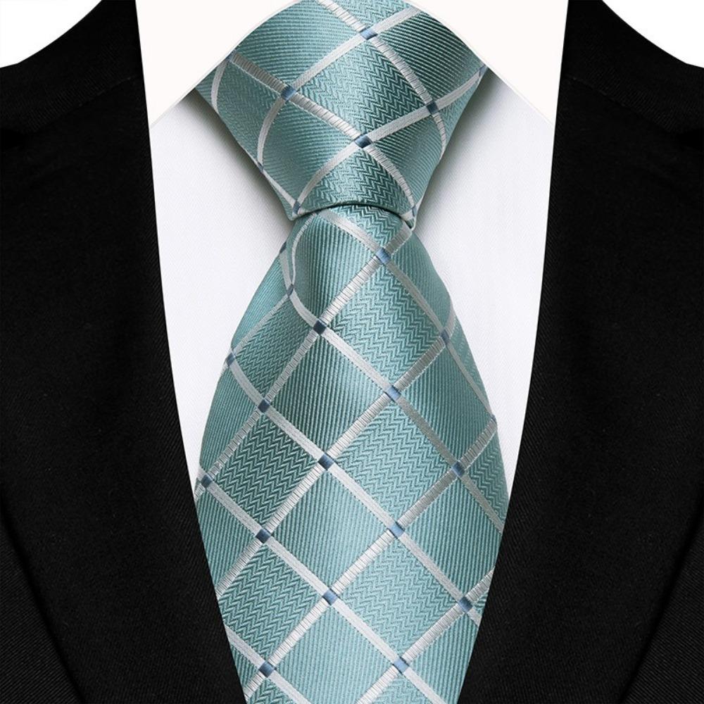 Single Color Plaid & Checks Ties 8CM Groom Jacquard New Mens Necktie  Formal Business