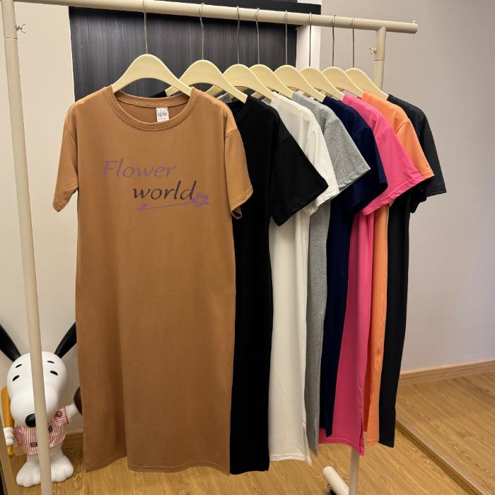 2026 Mode Wunsch Amazon Europäische Version Große Größe Locker Lang Knie T-Shirt Rock Außenhandel Grenzüberschreitend Kleid