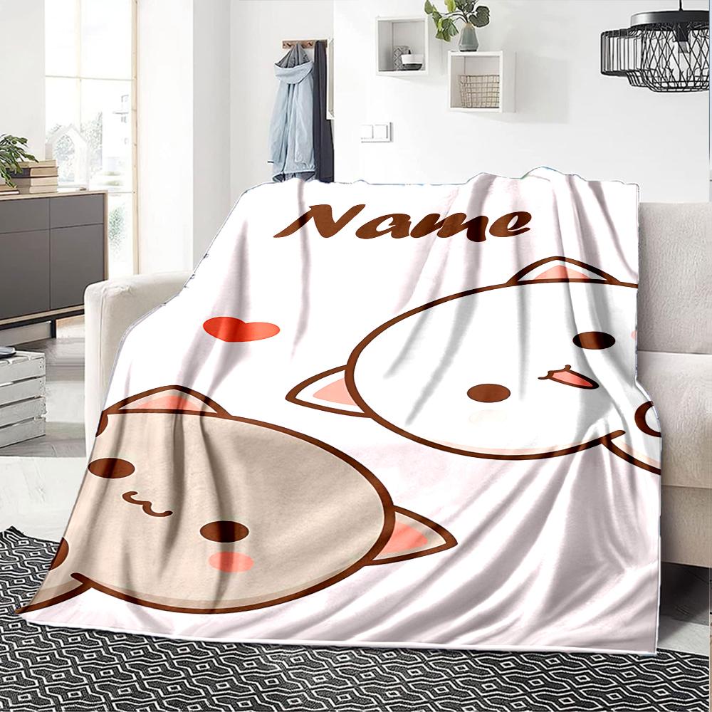 Personalisierter Name Persönlichkeit Bubu Dudu (4) Decke Weich & Warm Sofa Büro Bett Reise Mittagspause Decke, Geschenk Geeignet für Alle Jahreszeiten