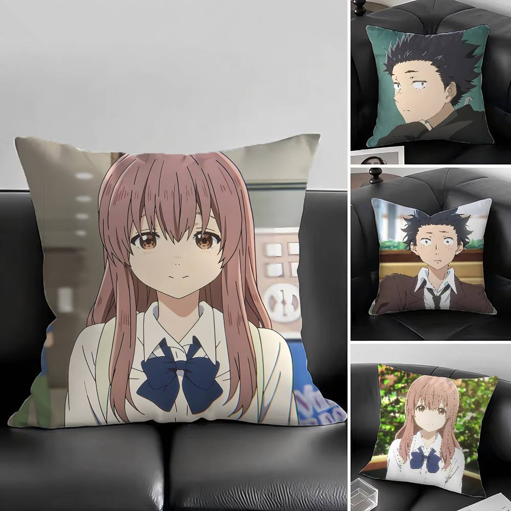 1 Stück Anime A Silent Voice Kissenbezug Mode Quadratischer Kissenbezug Schlafzimmer Sofa Zimmer Innendekoration Freizeit
