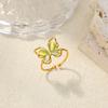 Popular Butterfly Rings For Women Gold Color Stainless Steel Geometric Opening Finger Ring Aesthetic Wedding Christmas Jewelry