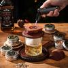 Wooden Whiskey & Wine Barrel Cocktail Smoker Set with Wood Chips
