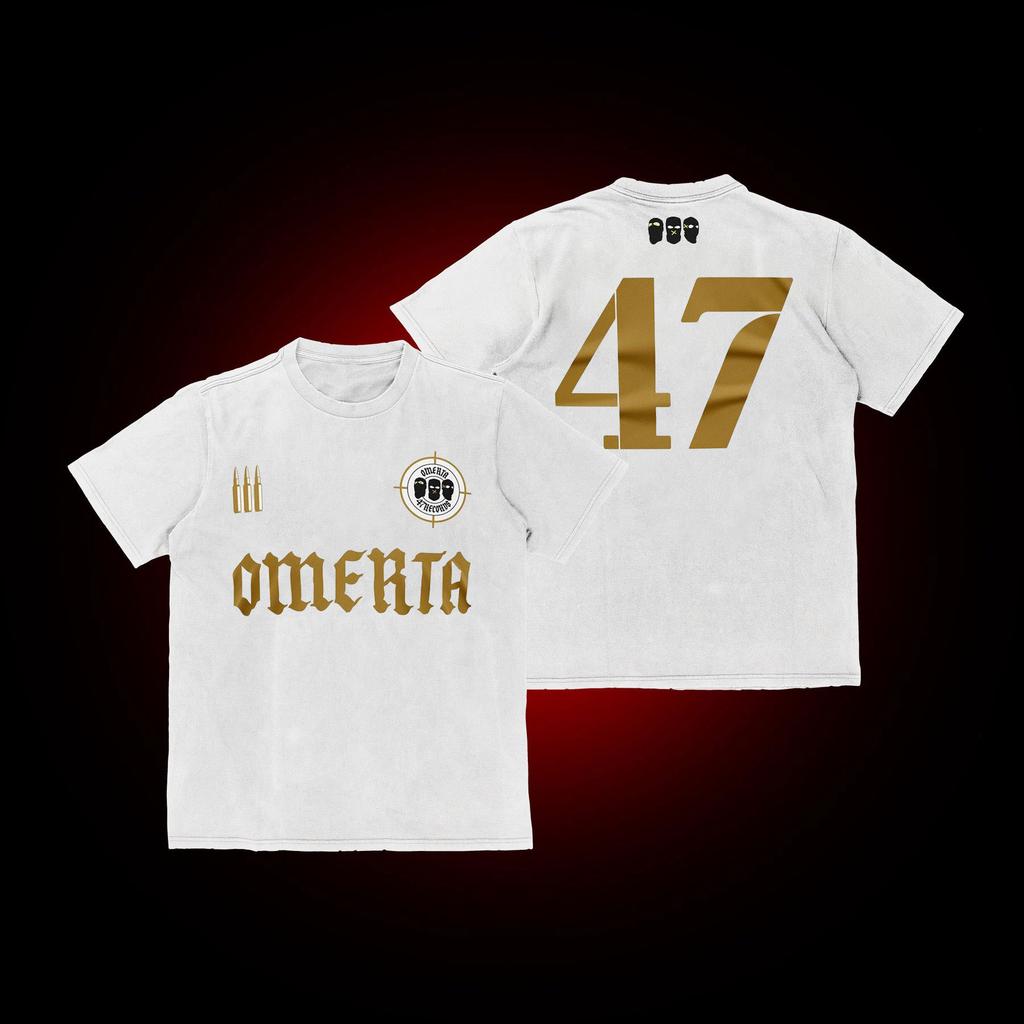Omerta 47 Maglietta Stampata T-shirt in Puro Cotone da Fan di Boxe Uomo Taglia Larga Girocollo Manica Corta Comoda Traspirante Abbigliamento Donna Uomo