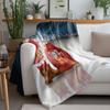 TU Festive Christmas Throw Blanket Cozy Holiday Decor Reversible Flannel Blanket Xmas Gift Home Comfort Soft Warm Bedspread Holi