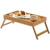 Foldable Bamboo Laptop Sand Desk for Bed Breakfast, Breakfast Table, Wooden Tray A[353]