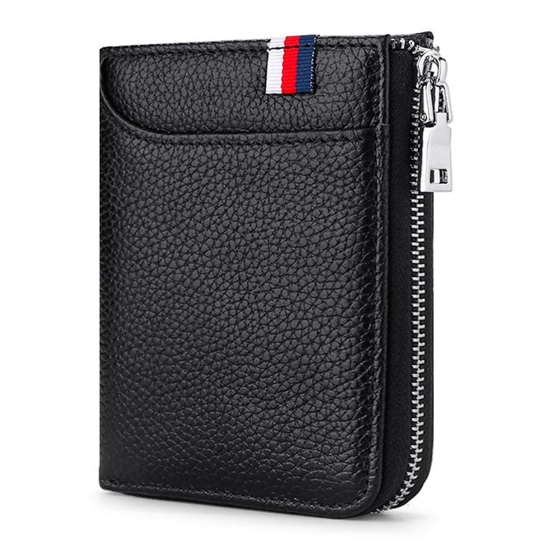 2023 Men's RFID Leather Wallet - Short, Anti-Theft, Cowhide Card Holder, Driver's License Wallet