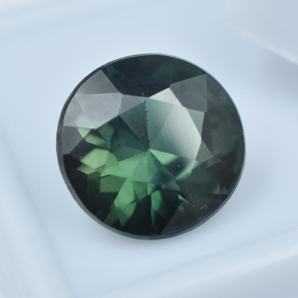 Natural Green Tourmaline Loose Gemstone 6.05 Ct Round Cut October Birthstone for Gem Collections
