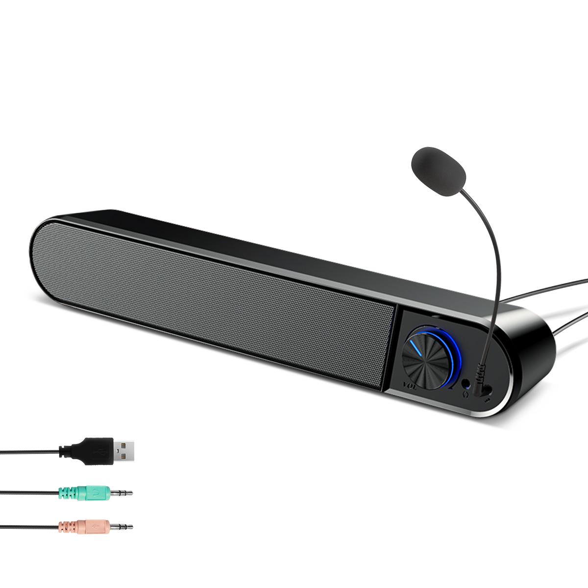 

PC Speaker Surround Soundbar Bluetooth Wireless Computer Speakers With Mic RGB Subwoofer Sound Bar for Laptop Theater TV