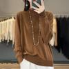 Damen Kaschmirpullover Qinghe Kaschmir 50% Wolle 50% Maulbeerseide Damen Herbst und Winter Kaschmir Pullover Weich und Warm