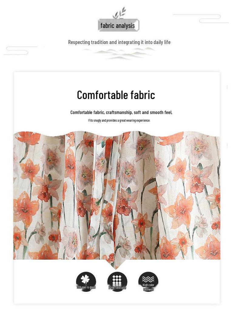 2026 Retro-Blumenmuster Sommerkleid - Elegantes langes Damenkleid