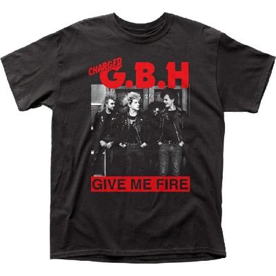 Charge GBH Give Me Fire Unisex's T-Shirt Rock Music Classic Band T-Shirt Summer New Unisex's Unisex's Retro Fashion Short Sleeve Top