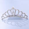 Crown Tiara Children's Princess Rhinestone Crown Hair Comb, Little Girl Birthday Gift Baby Hair Accessories Comb Accessories