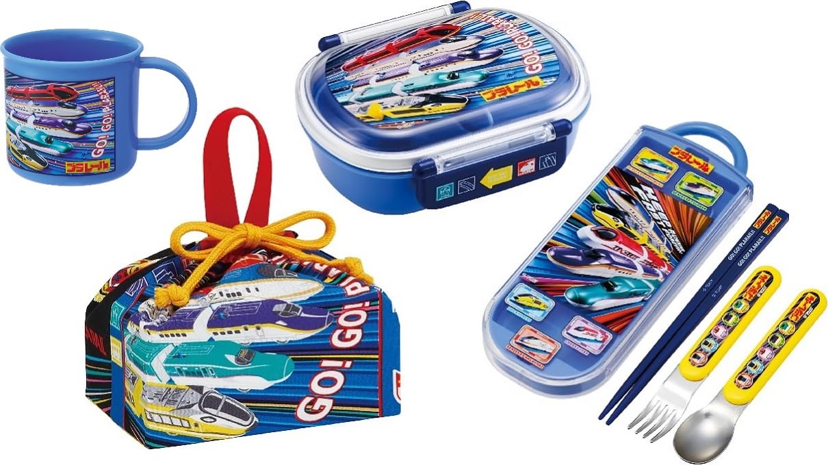 

Skater Plarail 25 Antibacterial Dishwasher Safe Soft Lid Tight Lunch Oval 360ml Trio Set Lunch Dog Tsubasa Kids Character Tight Lunch Box Set Box, синий