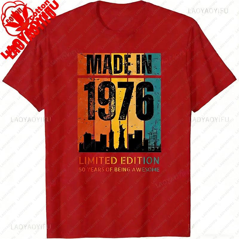 Retro 50 Year Old Vintage 1976 Limited Edition 50th Birthday Classic Graphic T Shirts Clothes for Women Men Summer Cotton Tees