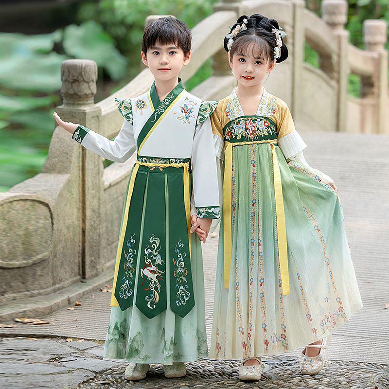 2025 Hanfu & Tang Suit: National Style Long-Sleeved Fairy Costume for Kids - Spring/Autumn Collection