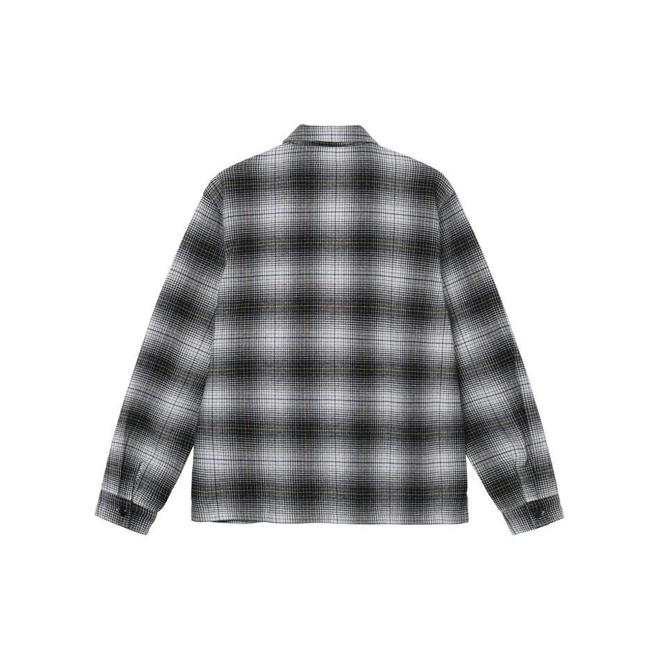 Stussy Paul Shadow Plaid Zip Shirt 'Black White' Men's 1110238