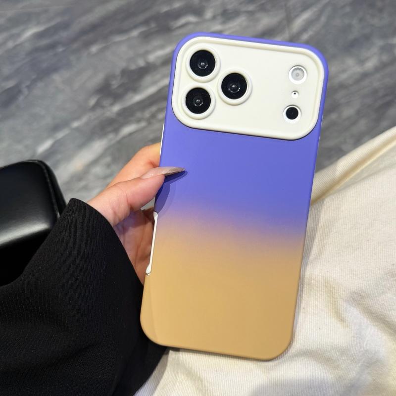 

Luxury Gradient 2IN1 Bumper Candy Case For iPhone 17 16 15 14 13 Pro Max Shockproof Macaron Colors Simple Armor Ruggged Cover iPhone 13