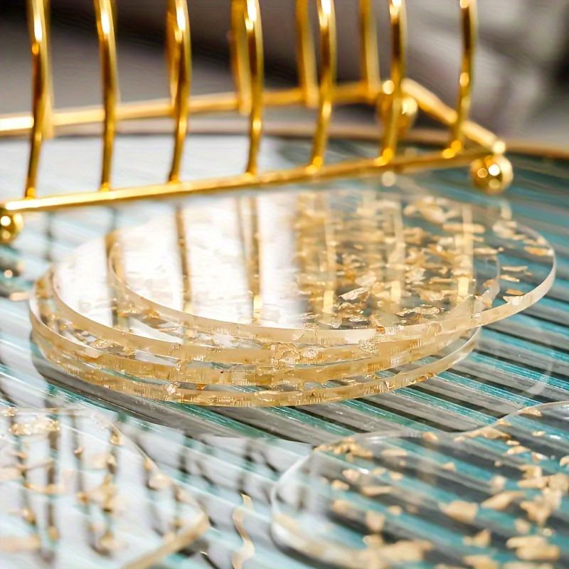 10Pcs/1set Metallic Finish Coasters Heat Resistant Non-Slip for Cups Mugs Bowls Ideal for Home & Kitchen Tabletop Protection