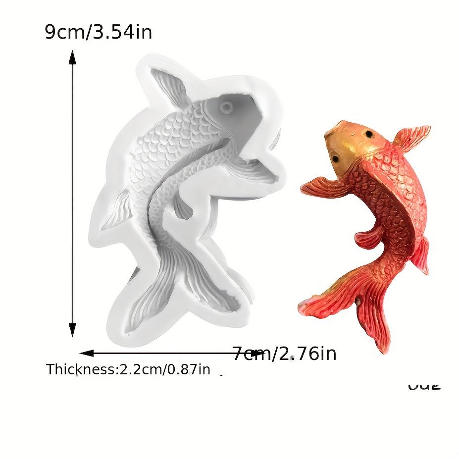 3pcs Premium Silicone Carp Mold Set - DIY Fish Tank Decor Craft Kit for Plaster, Epoxy Resin & Crystal Casting