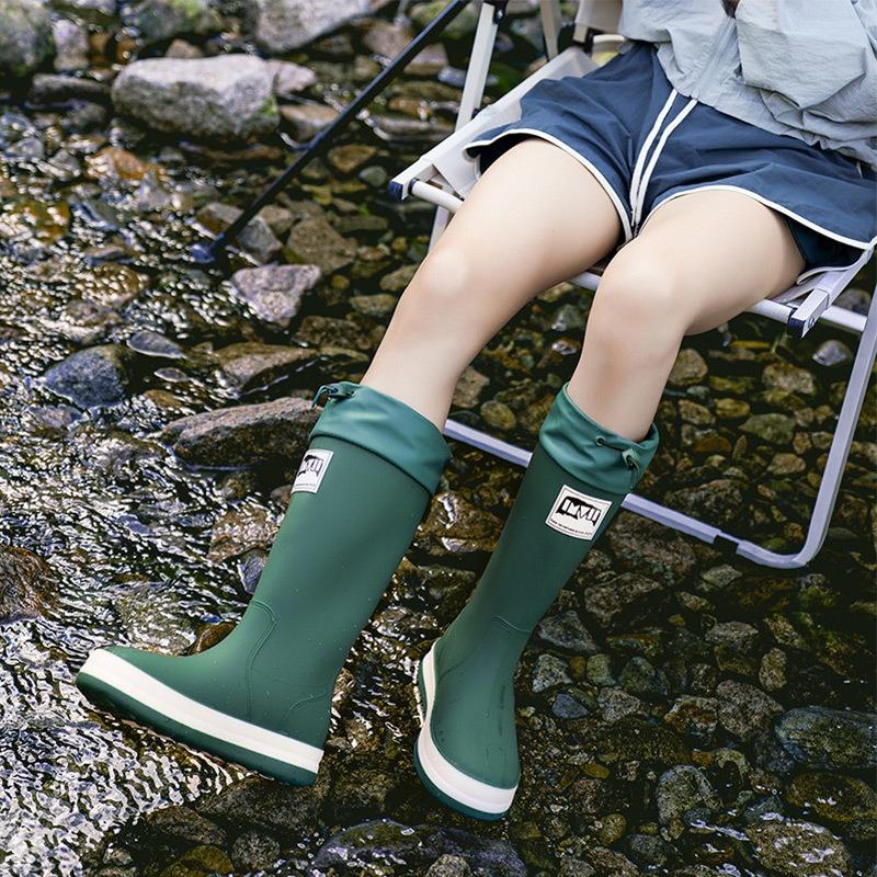 Rain shoes women's adult fashion couple rain boots tall mountaineering outdoor waterproof boots non-slip rain shoes men