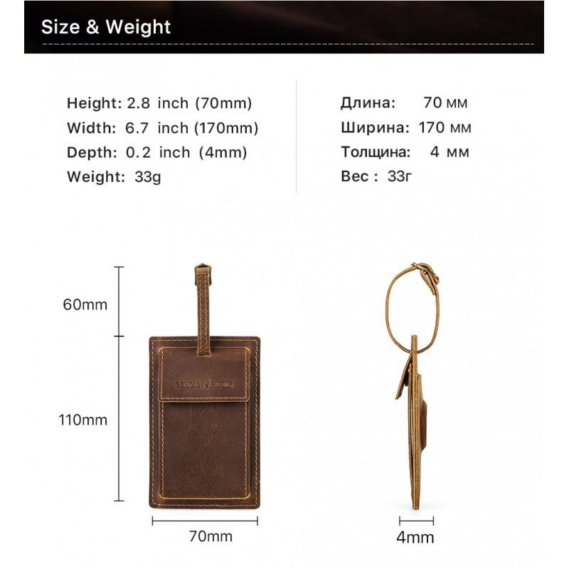 Crazy Horse Leather Suitable AirTag Tracker European American Trendy Retro Luggage Tag