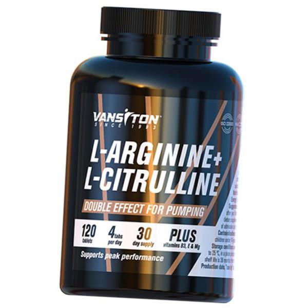

Arginine and Citrulline, L-Arginine + L-Citrulline, Vansiton 120 tabs (27173019) 120tab