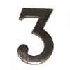 DOOR NUMBERS FROM 1 TO 9. 10cm. CHOOSE NUMBER AND FINISH. MATT NICKEL FINISH NUMBER THREE