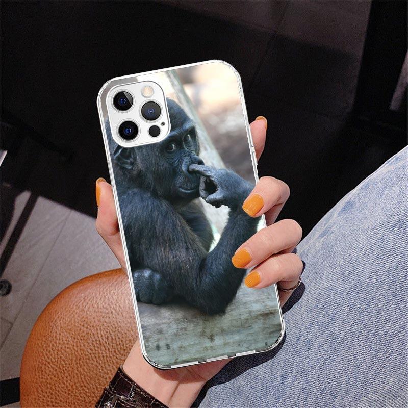 Monkey Memes Phone Case For iPhone 13 12 Mini 11 Pro Max XS XR X SE 7 8 Plus 5S 5 6S 6 Gift Print Cover Fundas