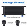 16 Rows Oil Cooler 10AN Stacked Plate Transmission Engine Cooler Universal Black