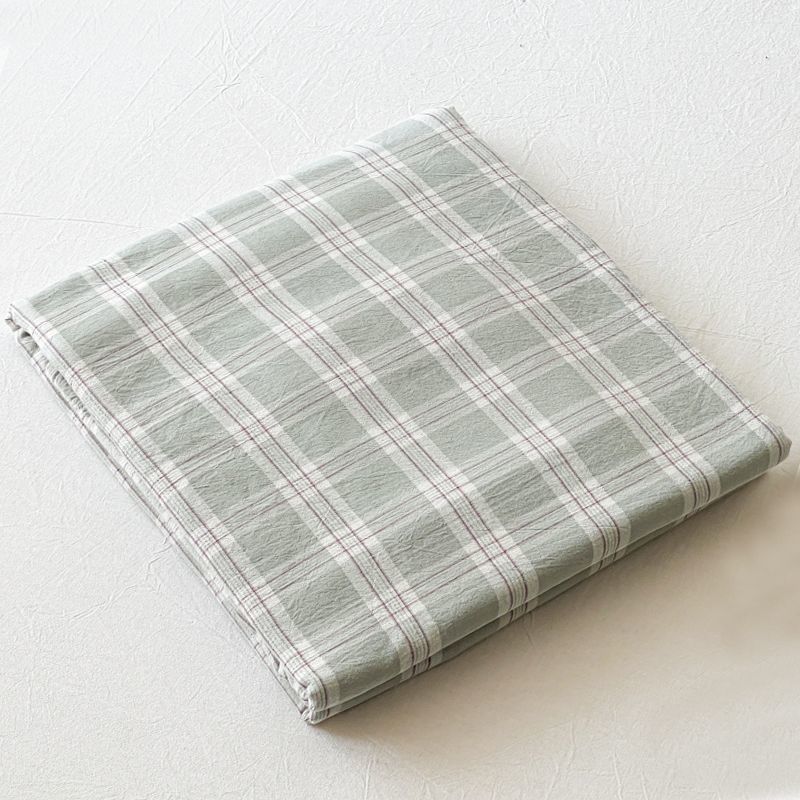 New Solid Minimalist Washed Striped Bed Sheet, Soft Bedding for Single Double Student Dormitory Home