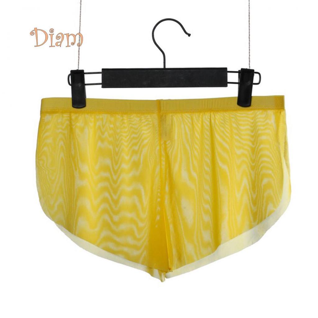 Cheap GQ Solid Color Men Ultra-thin Translucent Low Waist Split Boxers ...