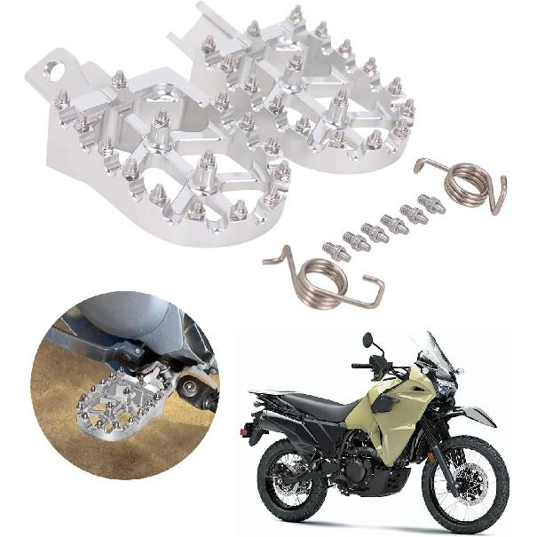 JFG RACING Motorcycle FootPegs Foot Pegs Pedals Rests CNC for KLR 650 KLR650 1987-2018 2021-2024 Green