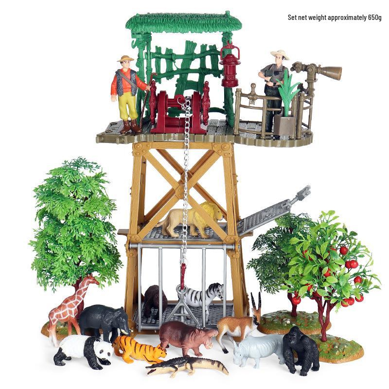 Animal Model Ranch Set: Chicken, Dog, Cow, Sheep, Horse Miniature Toy Scene