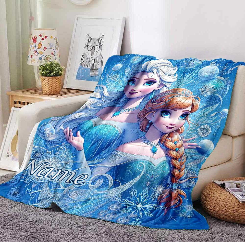 Custom Name Forest Friends Flannel Blanket Throw Blanket Soft Warm Sofa Bed Decor Unique Gift