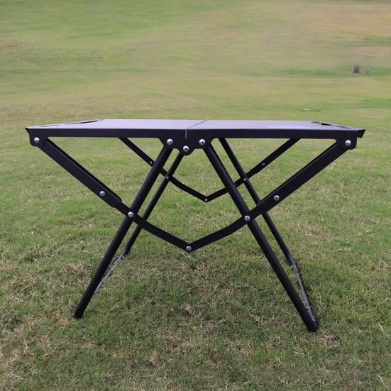 Portable Folding Table Lightweight Heavy Duty Metal Frame Fold-in-Half Desk Outdoor Camping Hiking Backpacking BBQ Tactical Collapsible Table