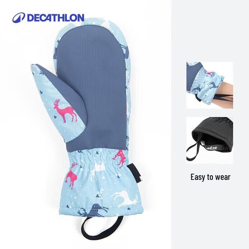 Decathlon Kids' Warm Mitten Ski Gloves