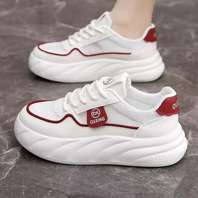 Breathable advanced soft sole versatile little white shoes women's 2025 new student casual sports shoes mesh heightening board shoes
